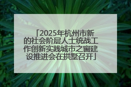 2025年杭州市新的社会阶层人士统战工作创新实践城市之窗建设推进会在拱墅召开