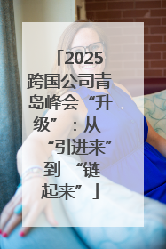 2025跨国公司青岛峰会“升级”：从 “引进来” 到 “链起来”