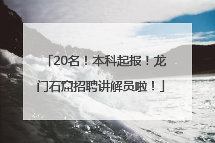 20名！本科起报！龙门石窟招聘讲解员啦！