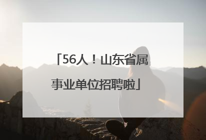 56人！山东省属事业单位招聘啦