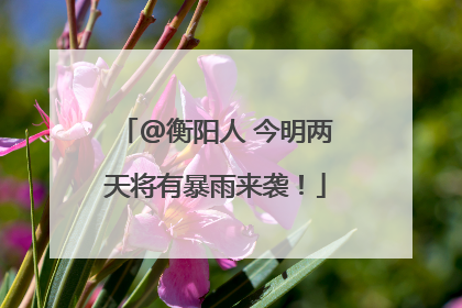 @衡阳人 今明两天将有暴雨来袭！